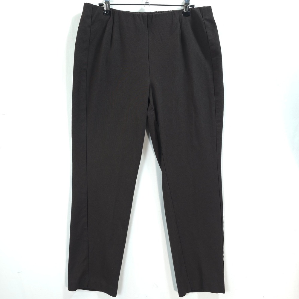 J. Jill Ponte Slim Leg Pants Women MP Elastic Waist Brown Minimalist Office